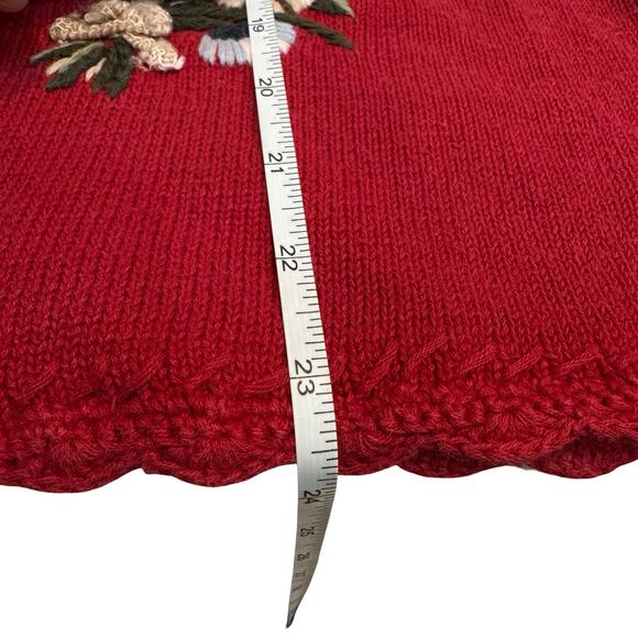 Vtg Koret City Blues Red Patchwork Embroidered Sweater Vest 1X Ramie Cotton - Picture 8 of 8